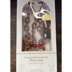 Artikl Universal Crossbody Phone Lanyard Amber Gold Chain Link w/Strap Card NEW